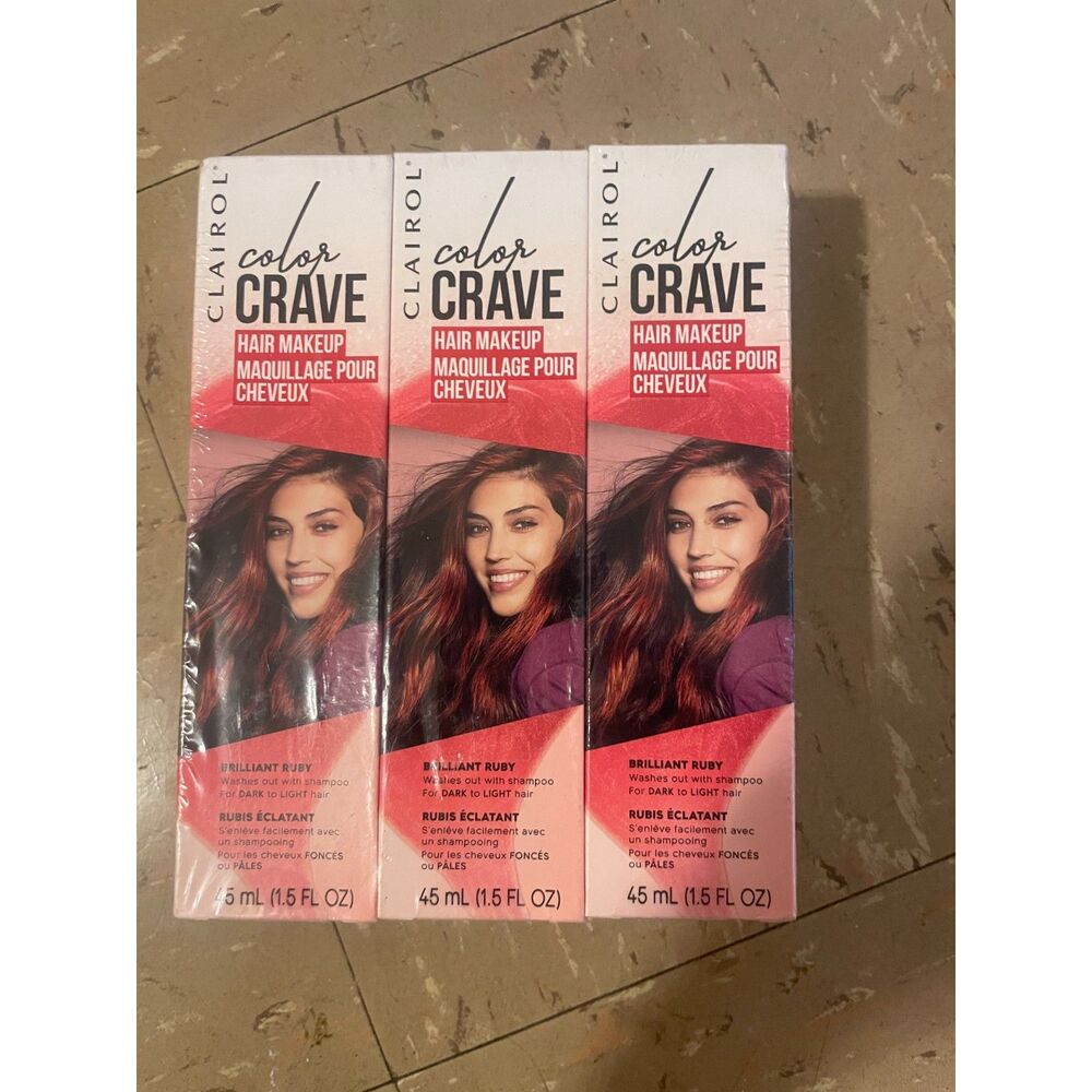 Clairol Color Crave Lot of 3, Red Washout Temporary Hair Color Halloween